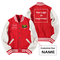 Thumbnail for Custom Name & Double LOGO Designed Baseball Style Jackets