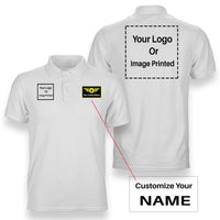 Thumbnail for Custom Name & Double Logo Designed Polo T-Shirts