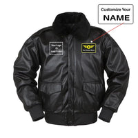 Thumbnail for Custom Name + Logo Designed Leather Bomber Jackets