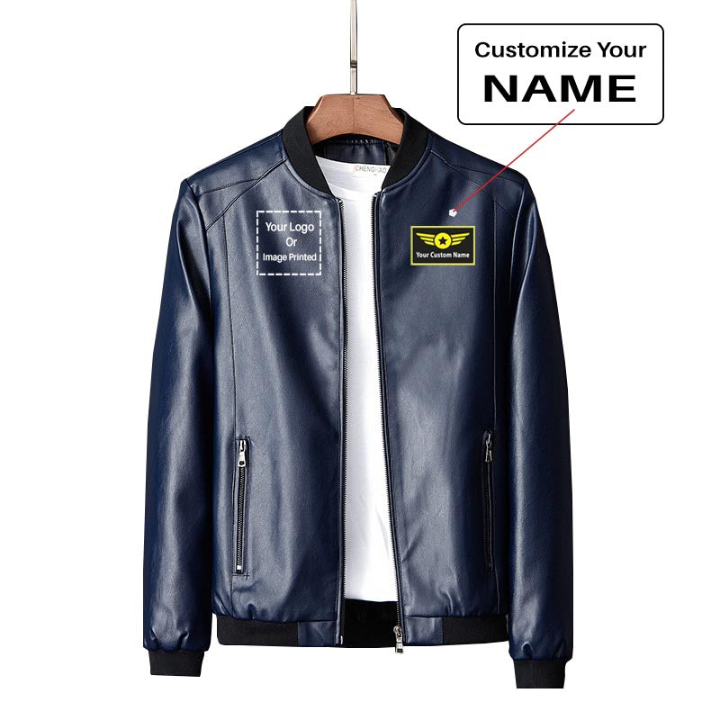 Custom Name + LOGO Designed PU Leather Jackets