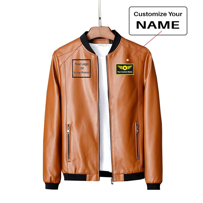 Custom Name + LOGO Designed PU Leather Jackets