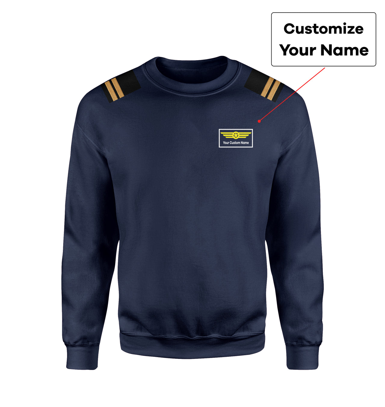 Custom & Name with EPAULETTES (Badge 1) Designed 3D Sweatshirts