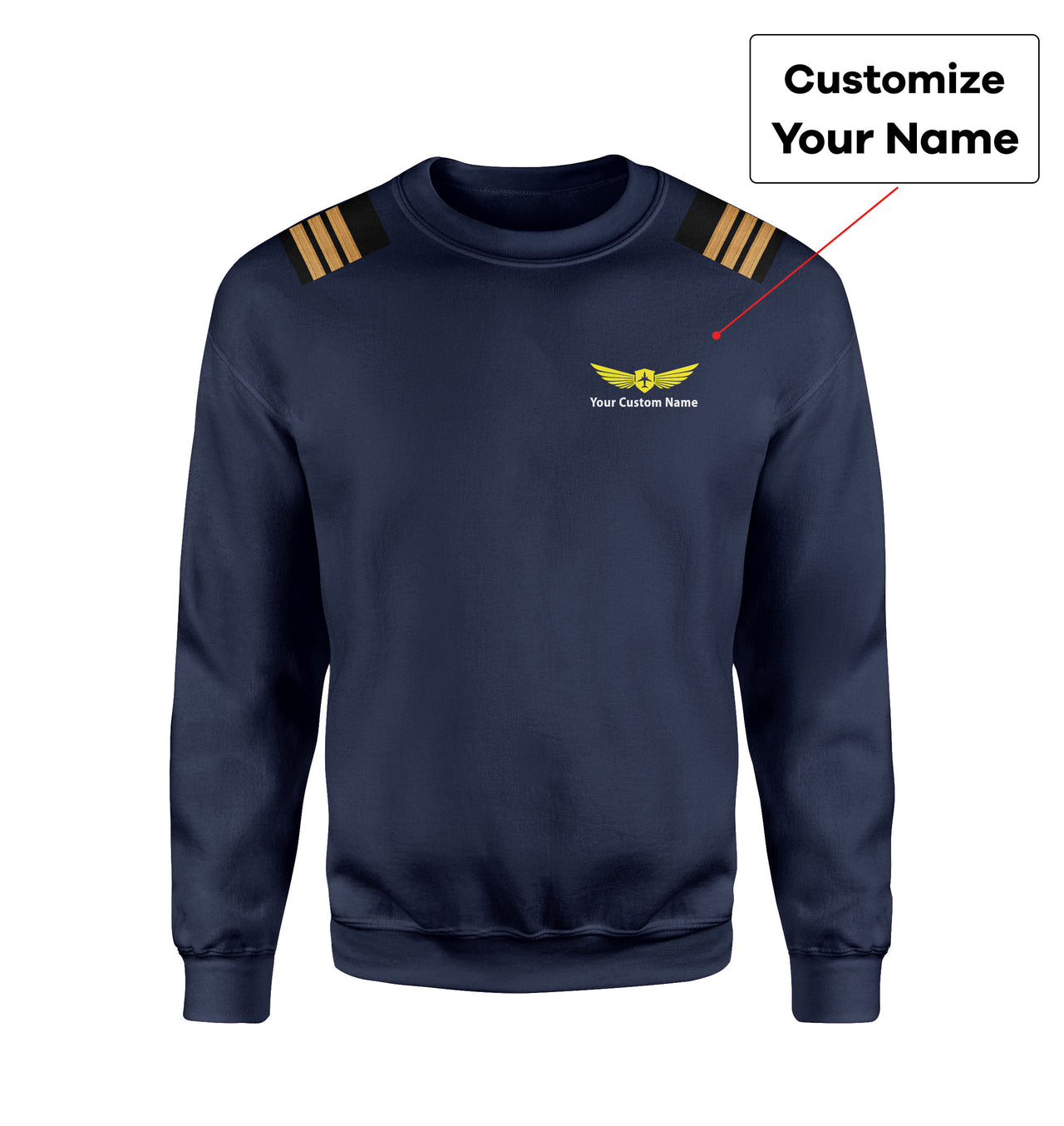 Custom & Name with EPAULETTES (Badge 2) Designed 3D Sweatshirts