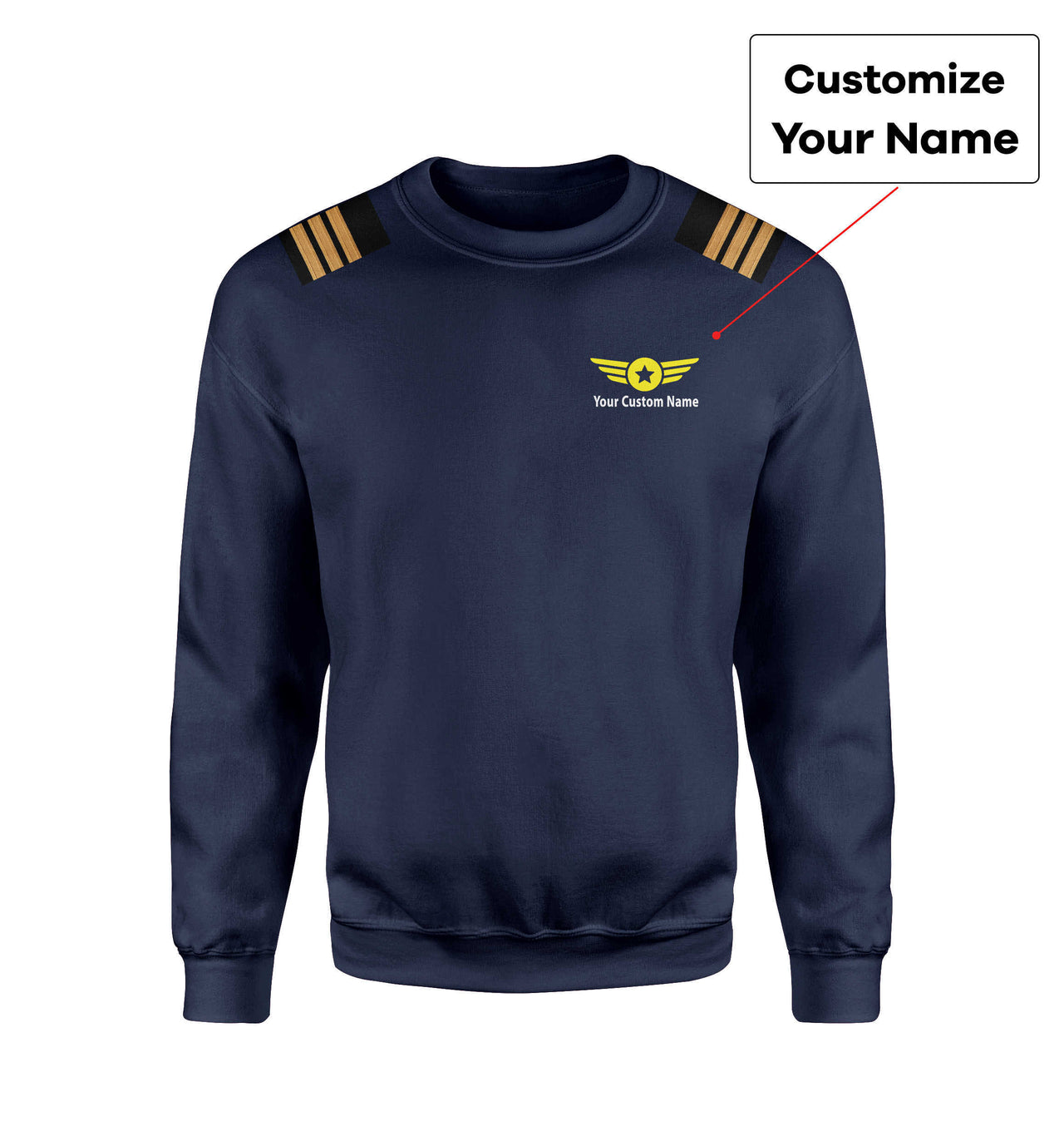 Custom & Name with EPAULETTES (Badge 4) Designed 3D Sweatshirts
