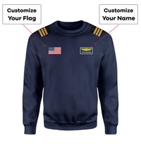 Thumbnail for Custom Flag & Name with EPAULETTES (Badge 1) Designed 3D Sweatshirts