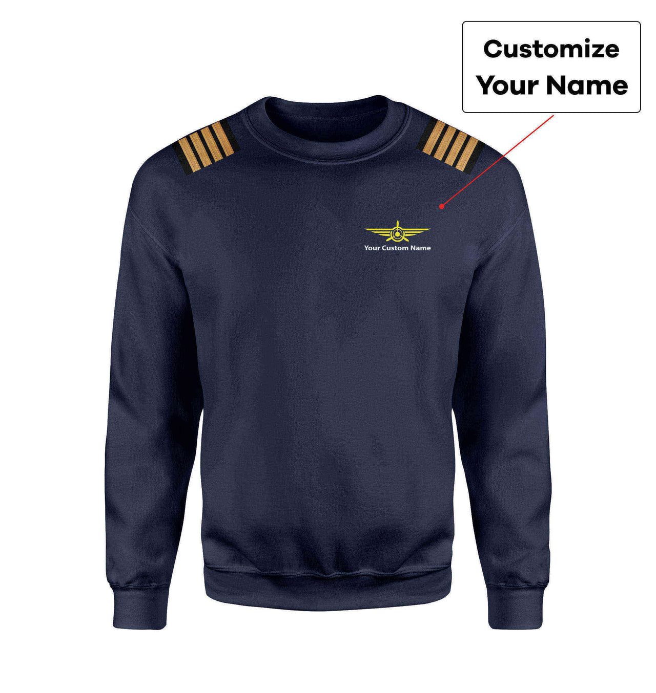 Custom & Name with EPAULETTES (Badge 3) Designed 3D Sweatshirts