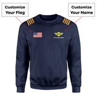 Thumbnail for Custom Flag & Name with EPAULETTES (Badge 5) Designed 3D Sweatshirts