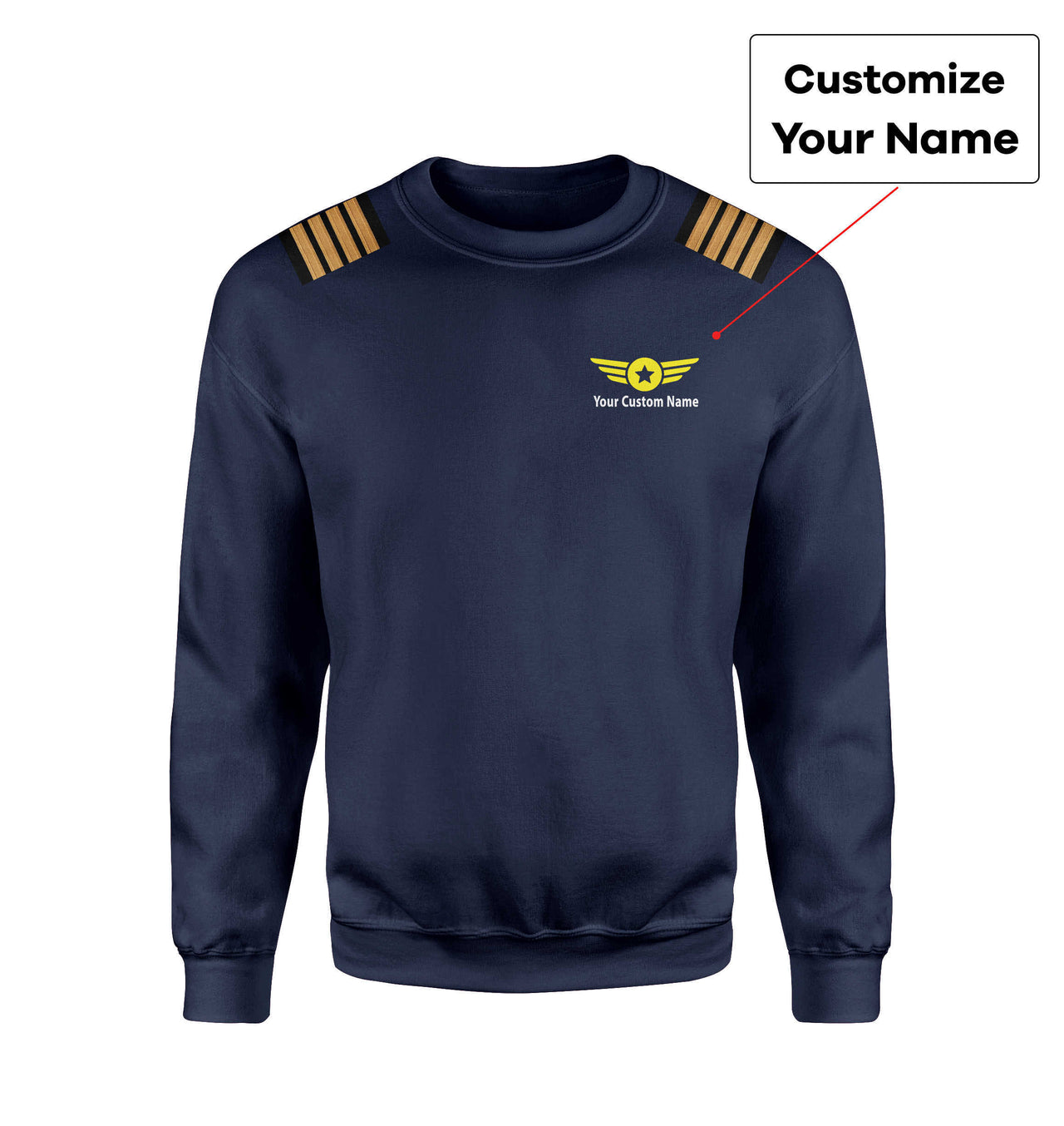 Custom & Name with EPAULETTES (Badge 4) Designed 3D Sweatshirts