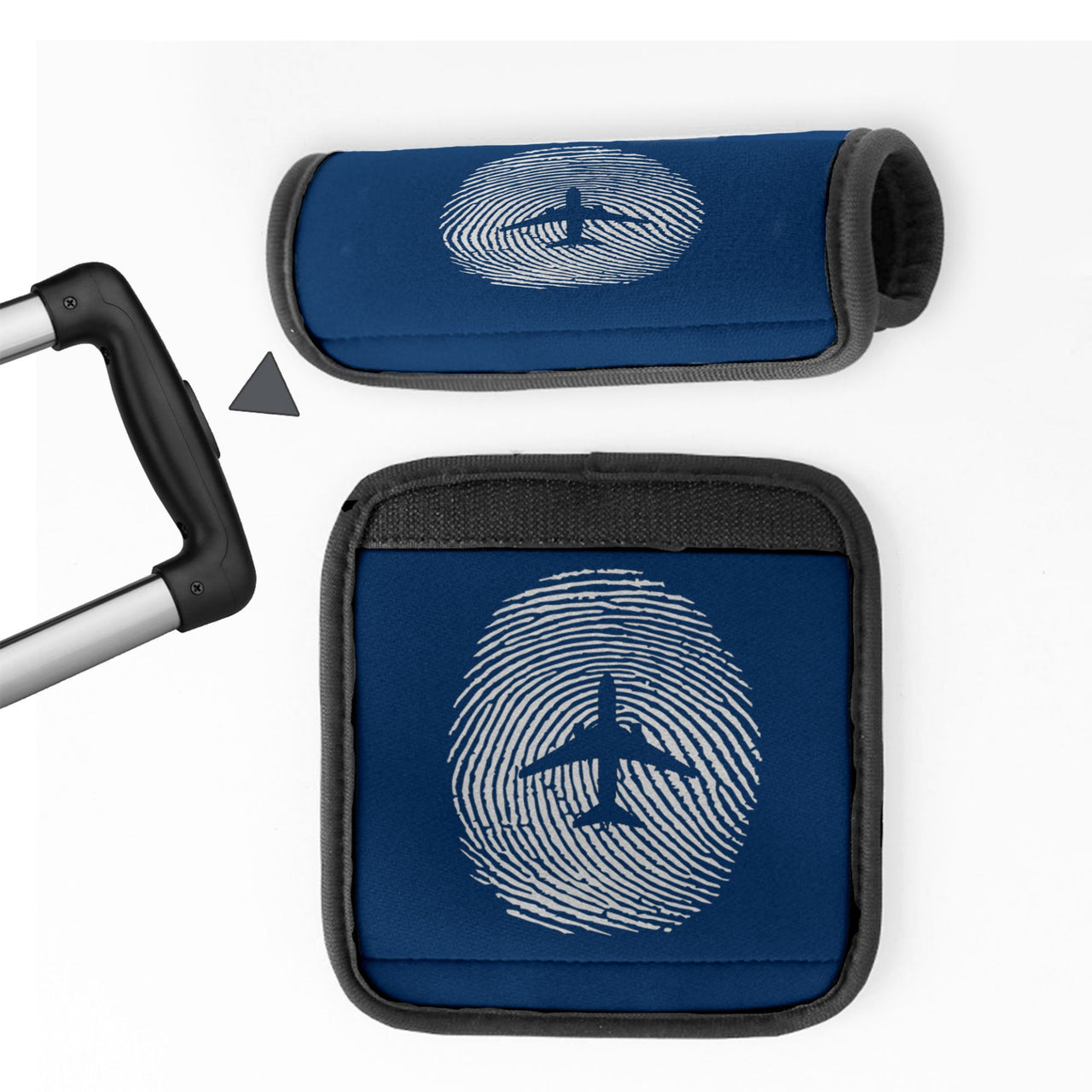 Aviation Finger Print Designed Neoprene Luggage Handle Covers