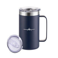 Thumbnail for Piper PA28 Silhouette Plane Designed Stainless Steel Beer Mugs