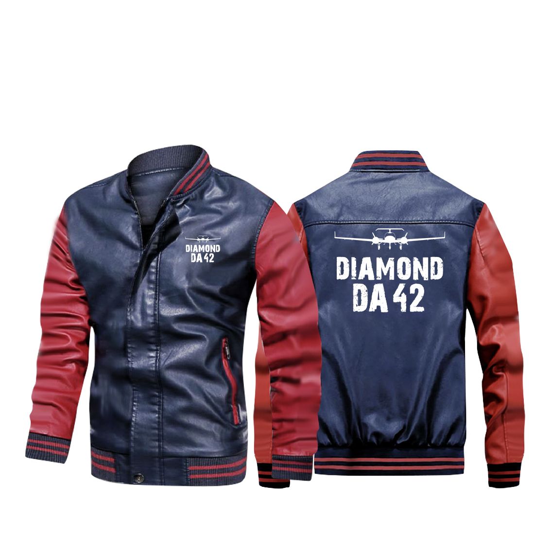 Diamond DA42 & Plane Designed Stylish Leather Bomber Jackets
