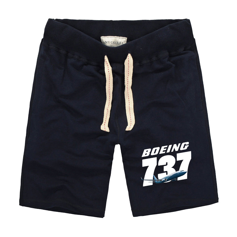 Super Boeing 737+Text Designed Cotton Shorts