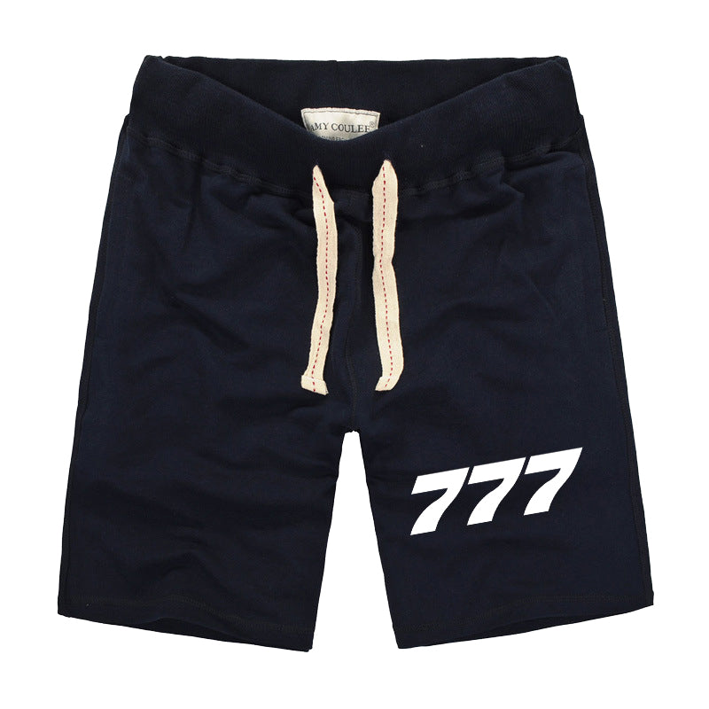 777 Flat Text Designed Cotton Shorts