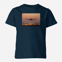 Thumbnail for Landing Boeing 747 During Sunset Designed Children T-Shirts