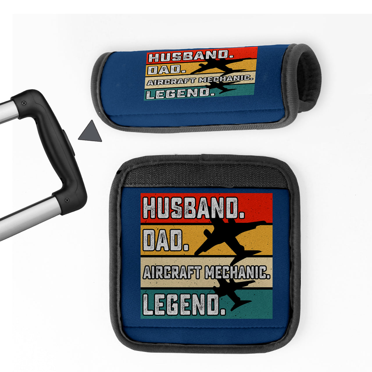 Husband & Dad & Aircraft Mechanic & Legend Designed Neoprene Luggage Handle Covers