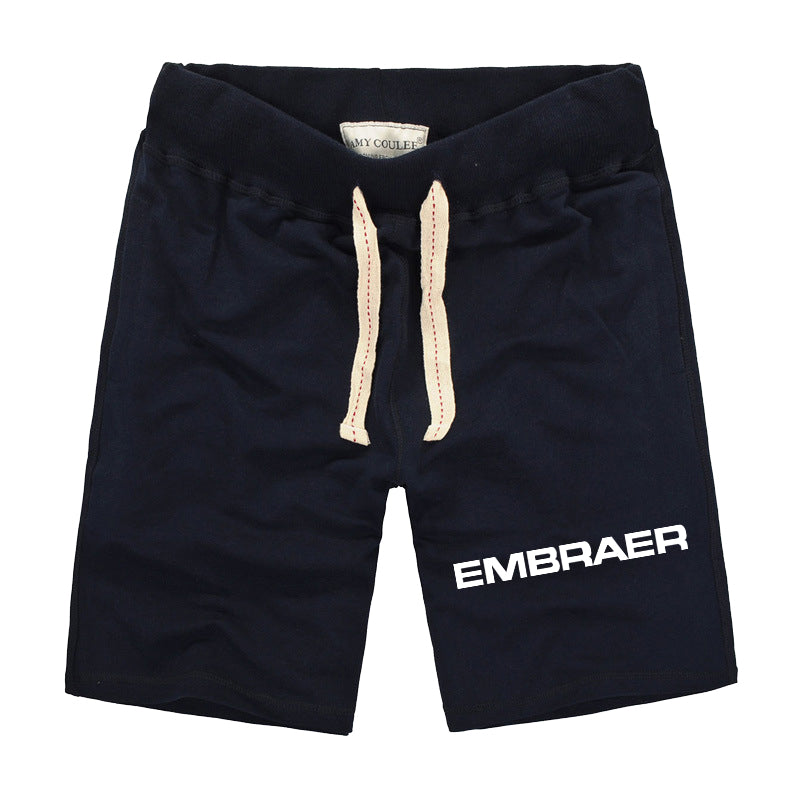 Embraer & Text Designed Cotton Shorts