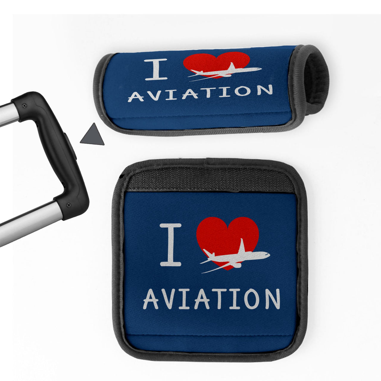 I Love Aviation Designed Neoprene Luggage Handle Covers