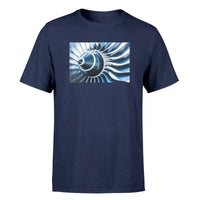 Thumbnail for Blue Toned Super Jet Engine Blades Closeup Designed T-Shirts