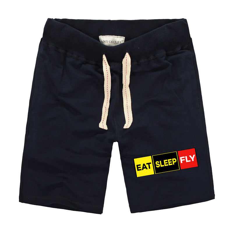 Eat Sleep Fly (Colourful) Designed Cotton Shorts