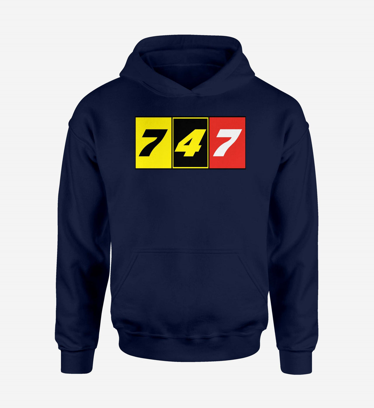 Flat Colourful 747 Designed Hoodies