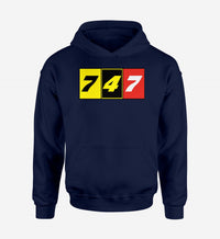 Thumbnail for Flat Colourful 747 Designed Hoodies