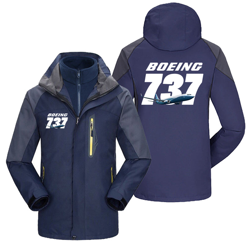 Super Boeing 737+Text Designed Thick Skiing Jackets