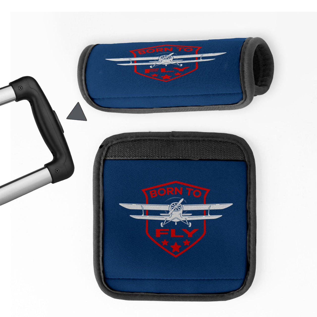 Born To Fly Designed Designed Neoprene Luggage Handle Covers