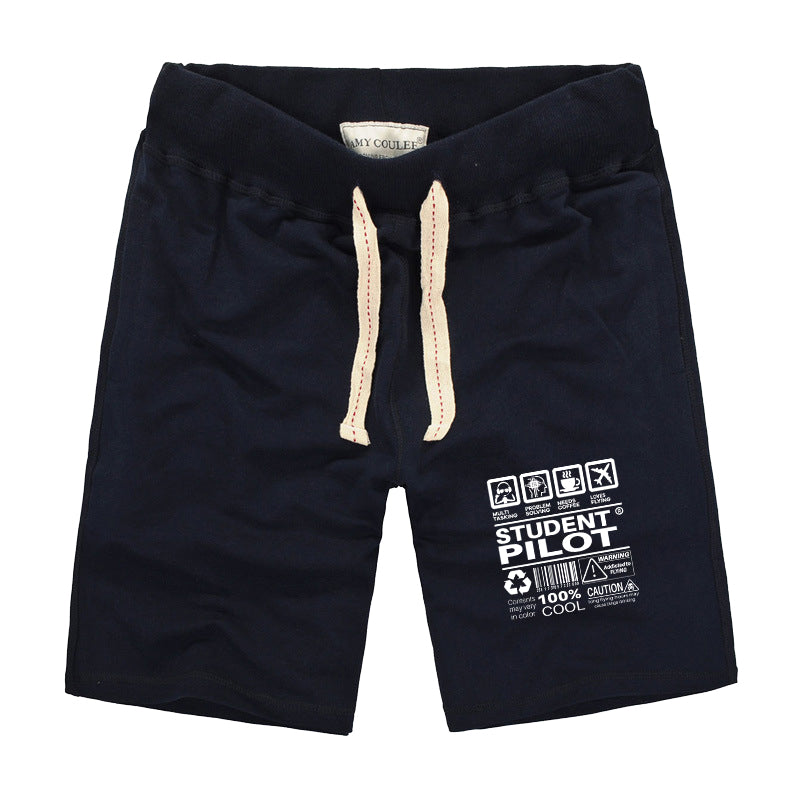 Student Pilot Label Designed Cotton Shorts
