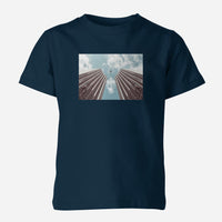 Thumbnail for Airplane Flying over Big Buildings Designed Children T-Shirts