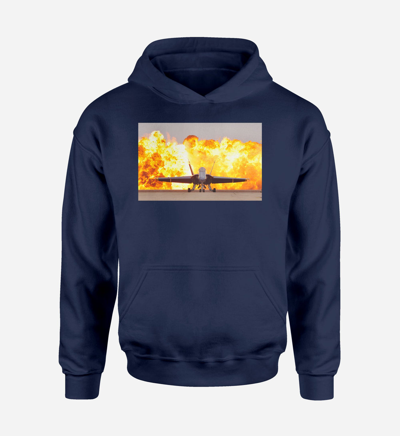 Face to Face with Air Force Jet & Flames Designed Hoodies