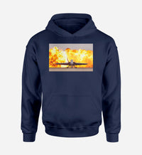 Thumbnail for Face to Face with Air Force Jet & Flames Designed Hoodies