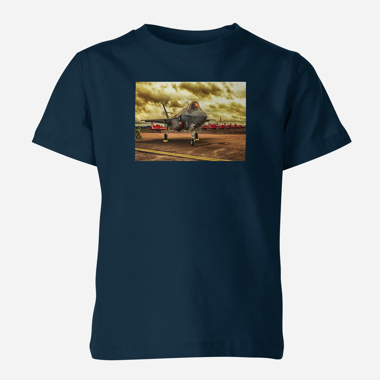 Fighting Falcon F35 at Airbase Designed Children T-Shirts