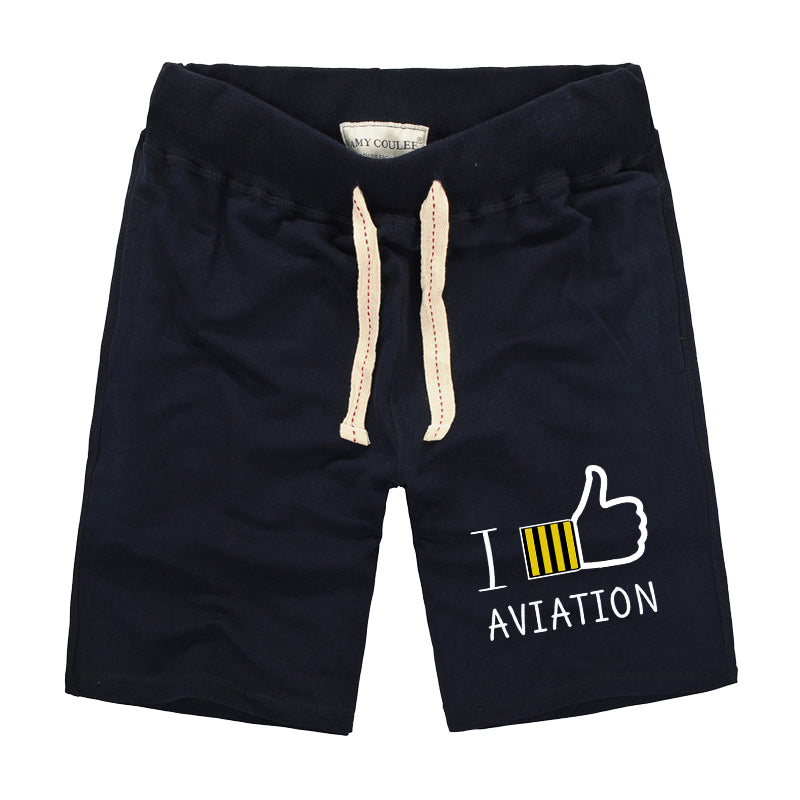 I Like Aviation Designed Cotton Shorts