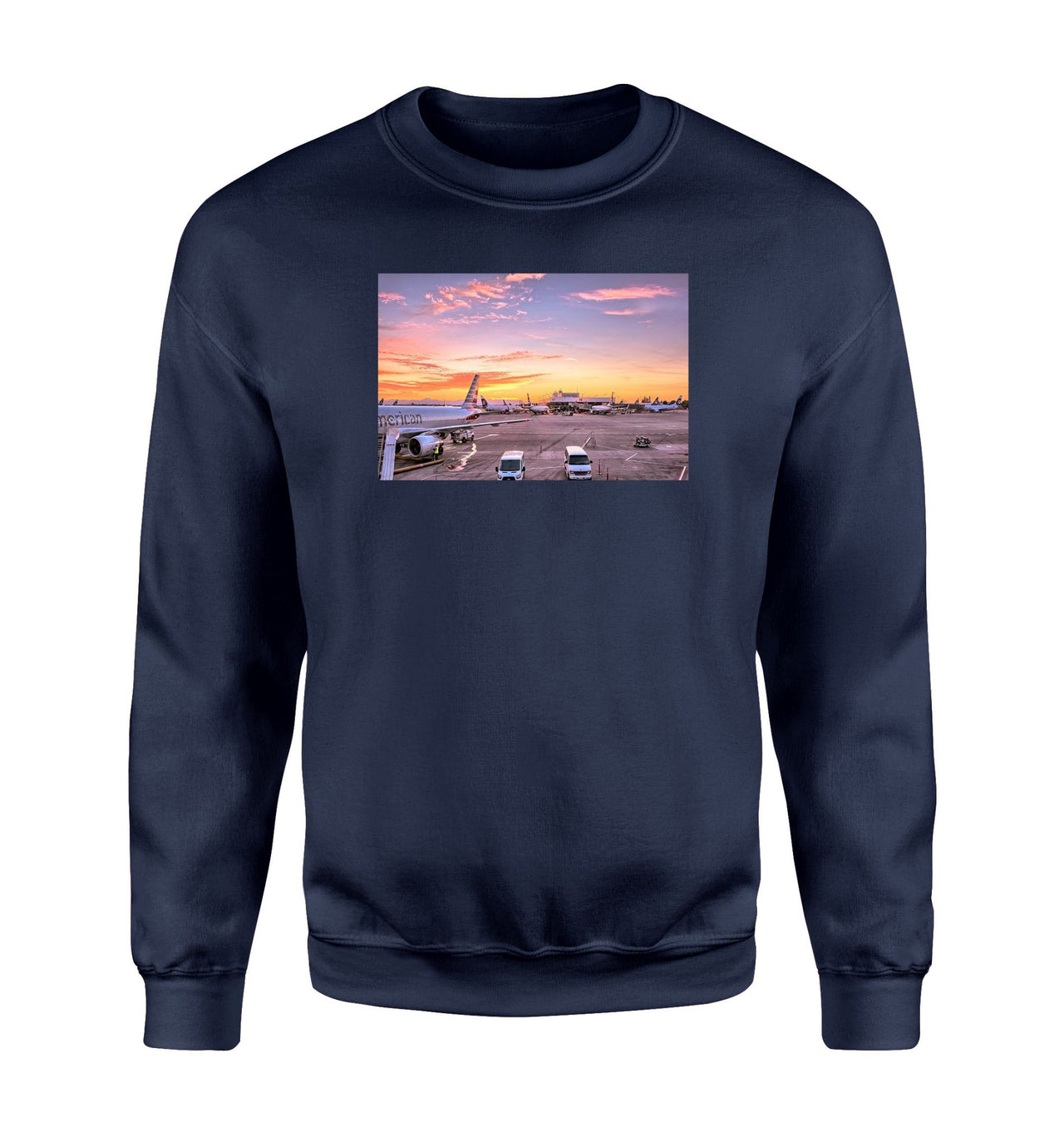 Airport Photo During Sunset Designed Sweatshirts