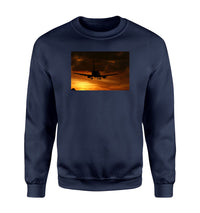 Thumbnail for Beautiful Aircraft Landing at Sunset Designed Sweatshirts