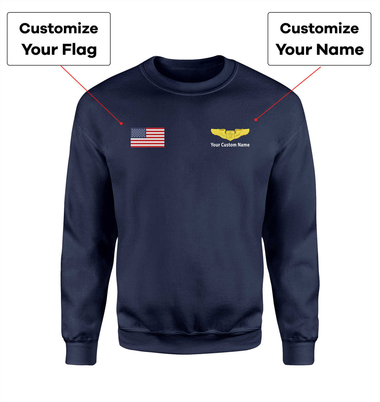 Custom Flag & Name with (Special US Air Force) Designed 3D Sweatshirts
