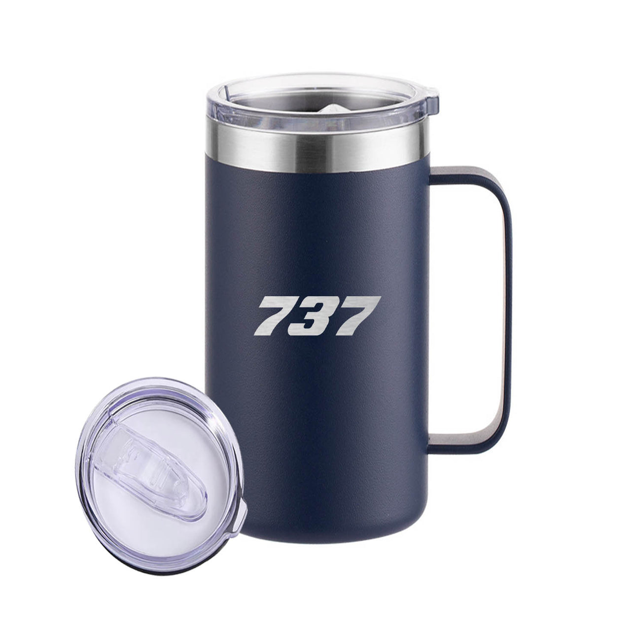 737 Flat Text Designed Stainless Steel Beer Mugs