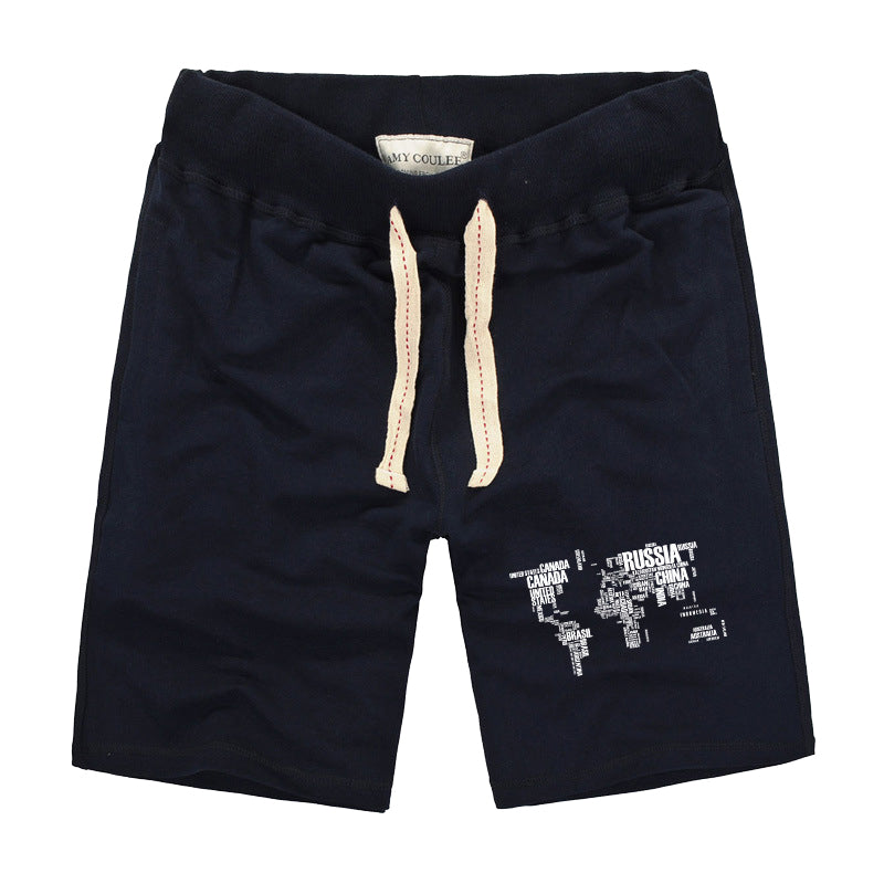 World Map (Text) Designed Cotton Shorts