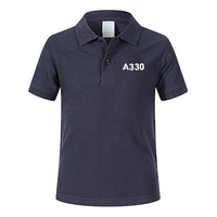 Thumbnail for A330 Flat Text Designed Children Polo T-Shirts
