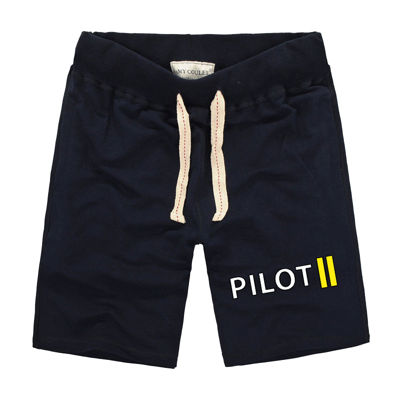 Pilot & Stripes (2 Lines) Designed Cotton Shorts