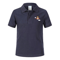 Thumbnail for Cartoon Little Boy Operating Plane (Edition 2) Designed Children Polo T-Shirts
