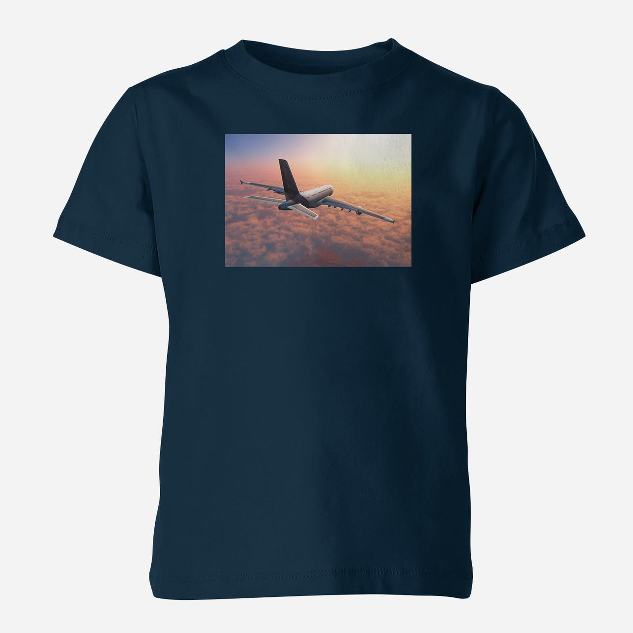 Super Cruising Airbus A380 over Clouds Designed Children T-Shirts
