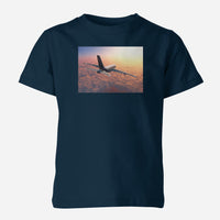 Thumbnail for Super Cruising Airbus A380 over Clouds Designed Children T-Shirts