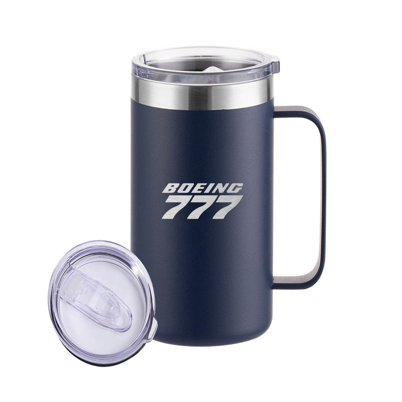 Boeing 777 & Text Designed Stainless Steel Beer Mugs