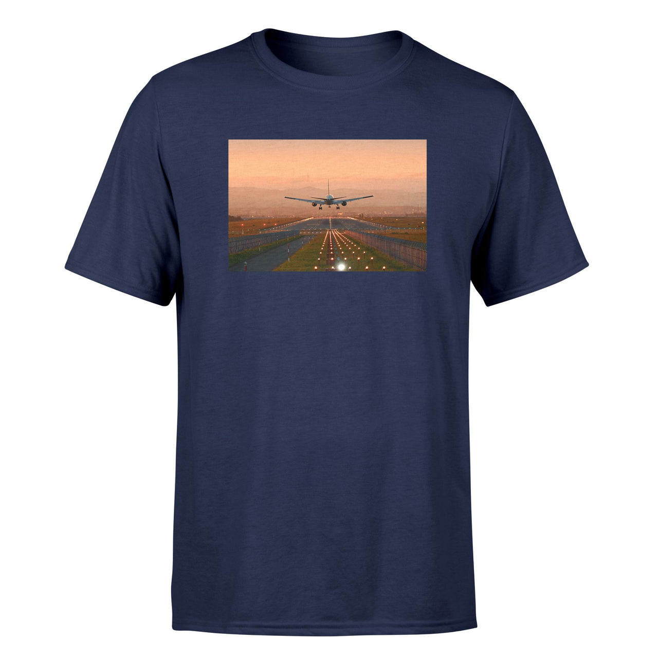 Super Cool Landing During Sunset Designed T-Shirts