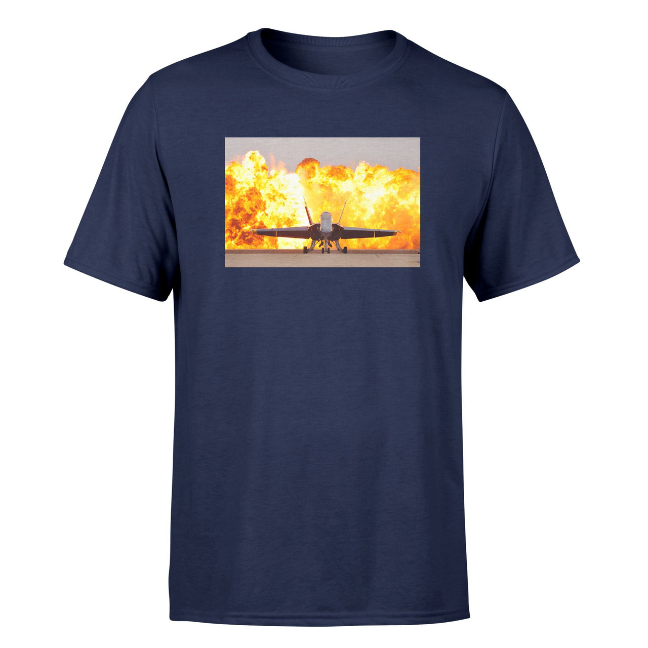 Face to Face with Air Force Jet & Flames Designed T-Shirts