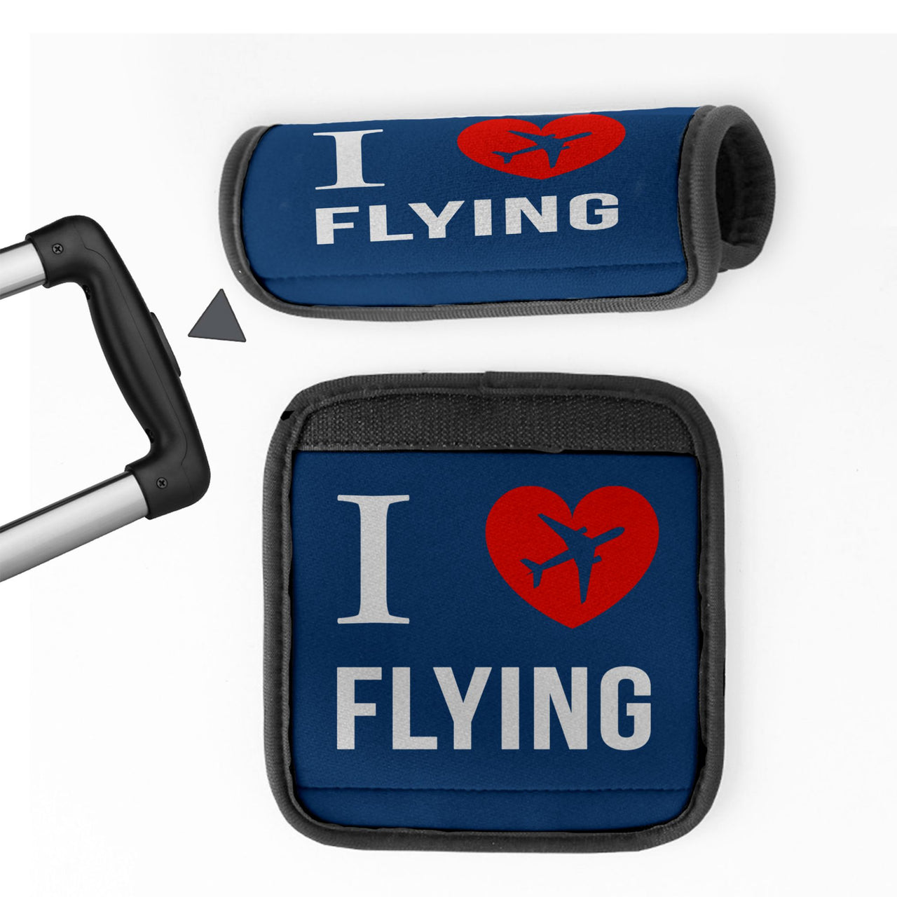 I Love Flying Designed Neoprene Luggage Handle Covers