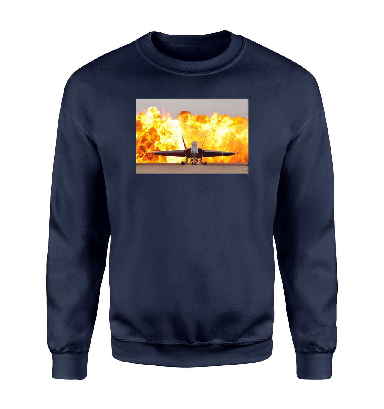Face to Face with Air Force Jet & Flames Designed Sweatshirts