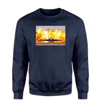 Thumbnail for Face to Face with Air Force Jet & Flames Designed Sweatshirts