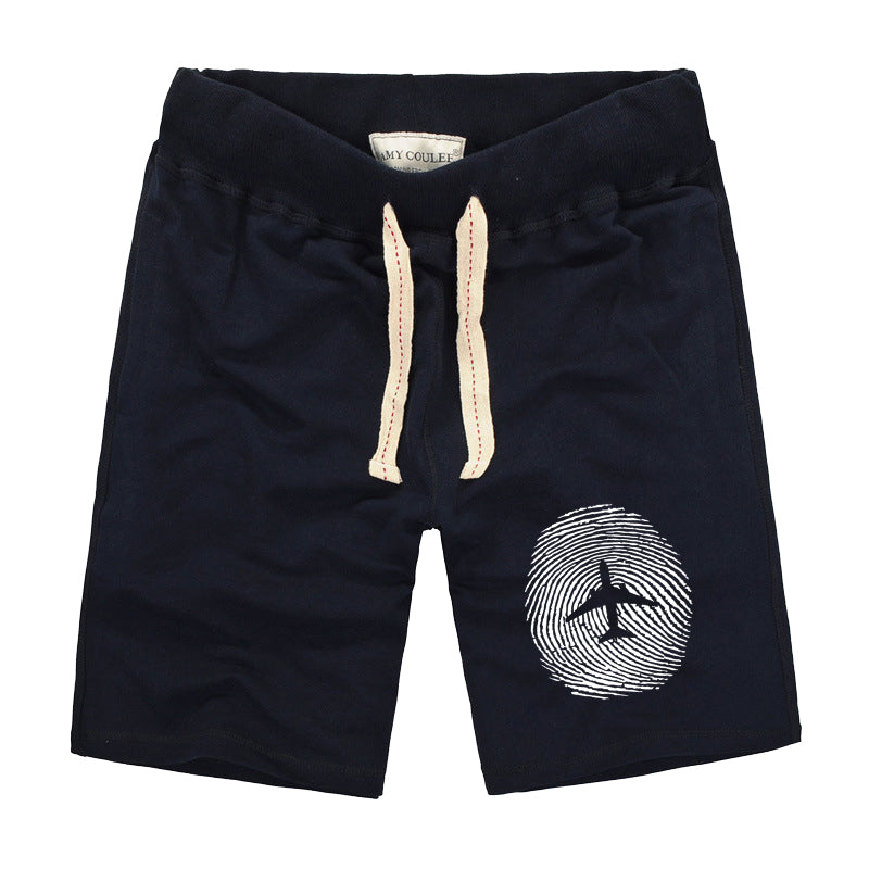 Aviation Finger Print Designed Cotton Shorts